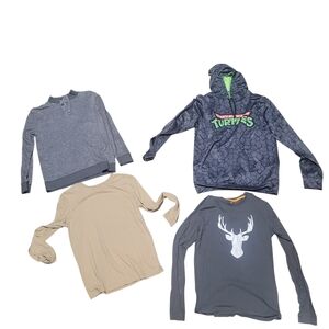 Gray and Beige Kids Long Sleeve Shirts